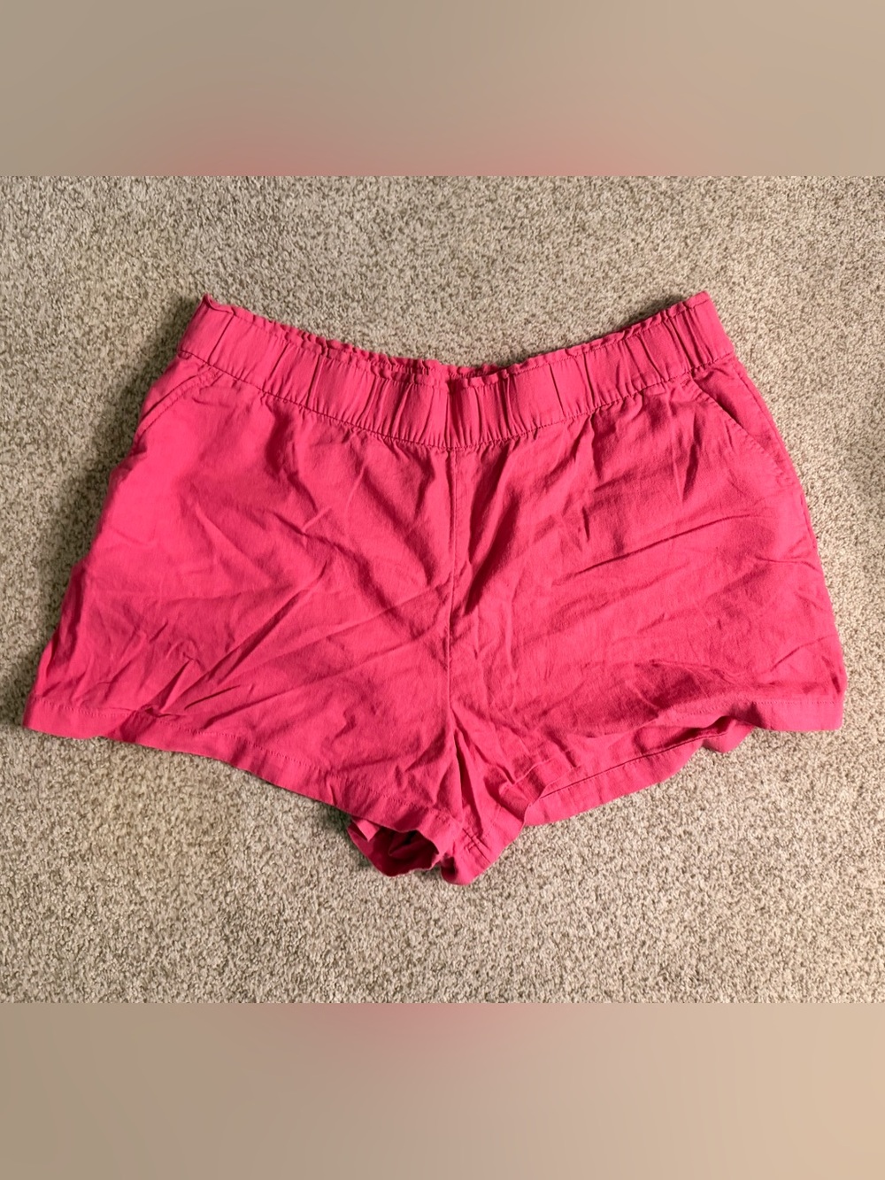 Sonoma Bright Pink Elastic Waist Linen Style Shorts